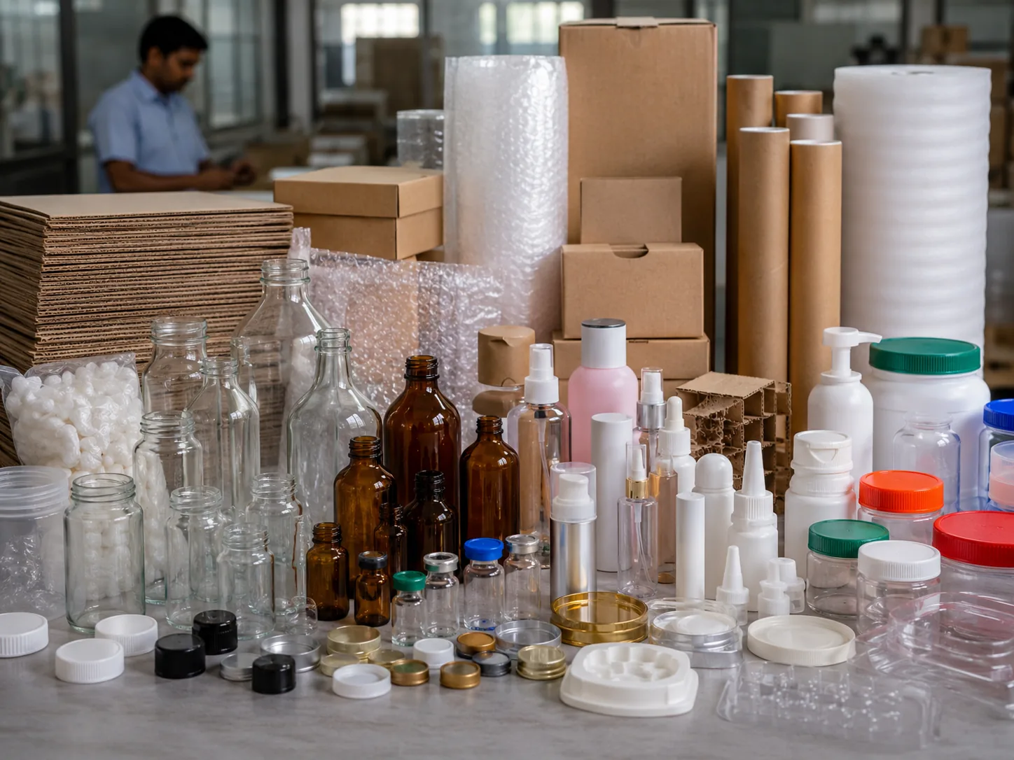 Glass bottles and packaging